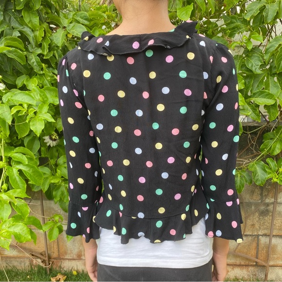 Forever 21 Polka Dot Cropped Top with Tie - Picture 3 of 5